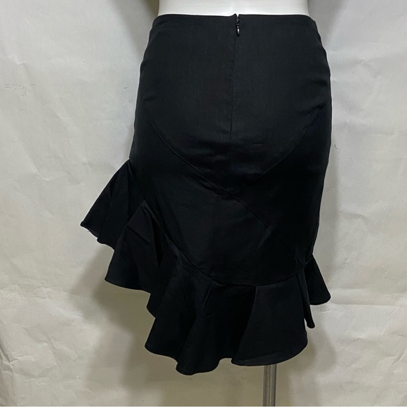 NICOLE MILLER ARTELIER BLACK MODERN ASYMMETRICAL FITTED FAN PENCIL SKIRT - Picture 9 of 16